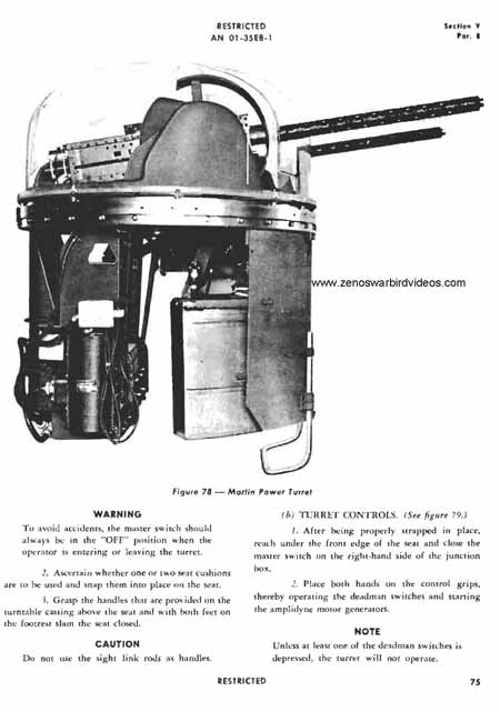 Photo of Martin B-26 gun turret from a page ina B-26 pilot's manual c 2010 www.zenoswarbirdvideos.com