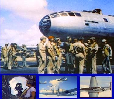 Color photos of Boeing B-29 bombers and their crews stationed on Saipan during World War 2, taken from the video "The last Bomb." c 2010 www.zenoswarbirdvideos.com